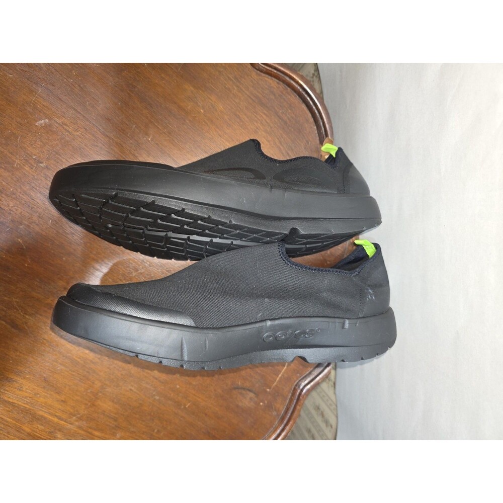 OOFOS OOmg Sport Low Mens 12.5 Black Recovery Shoes Slip On EU 45.5